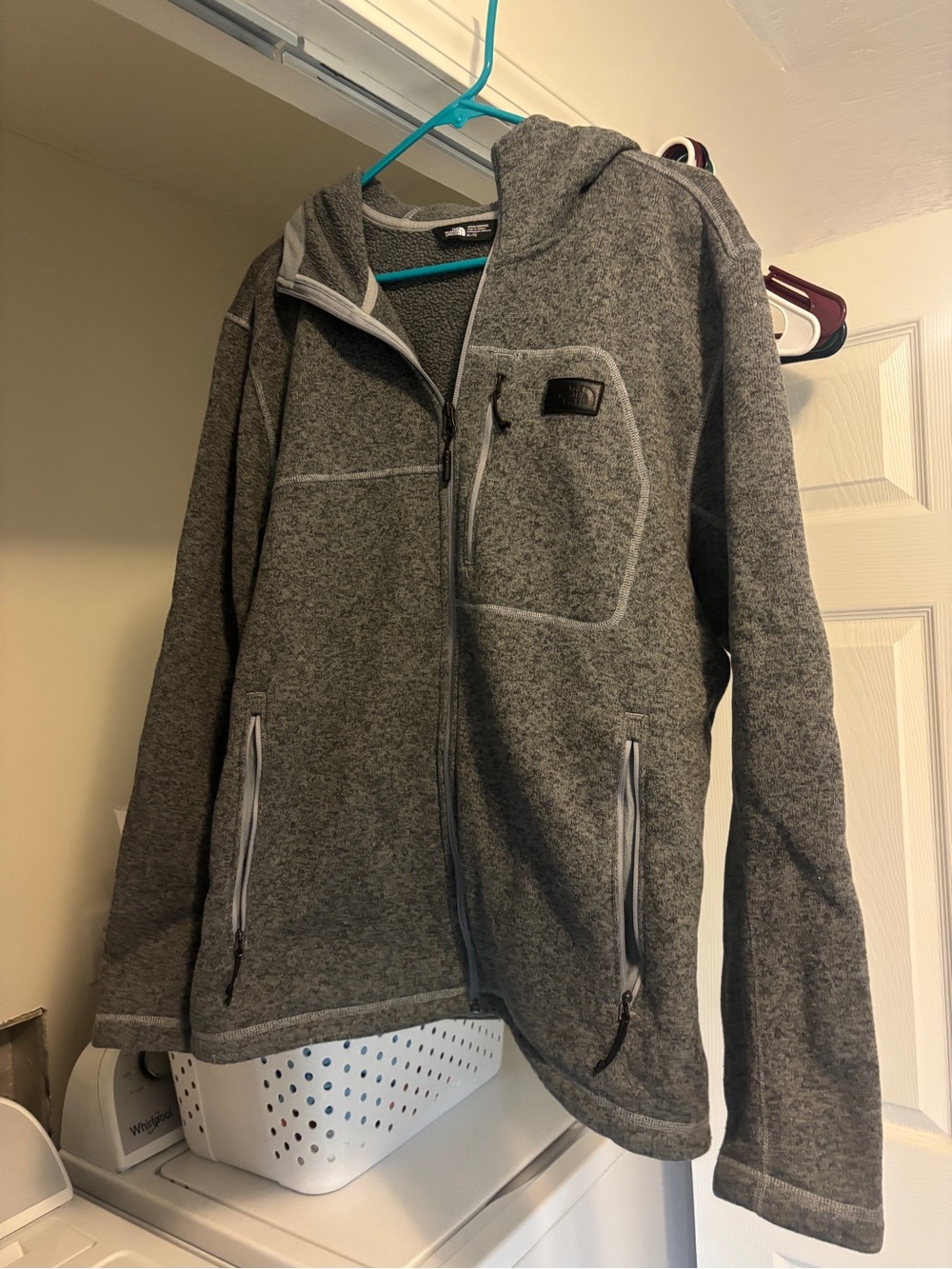 Men’s North Face Gray Full-Zip Hooded Fleece Jacket